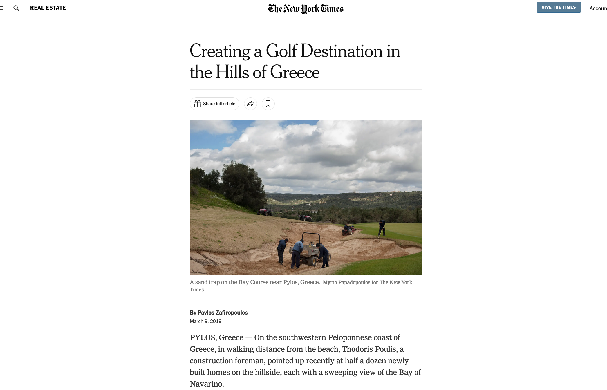 Greek hills golf destination